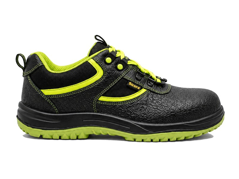 SICURA black and lime sport safety shoe with thick sole